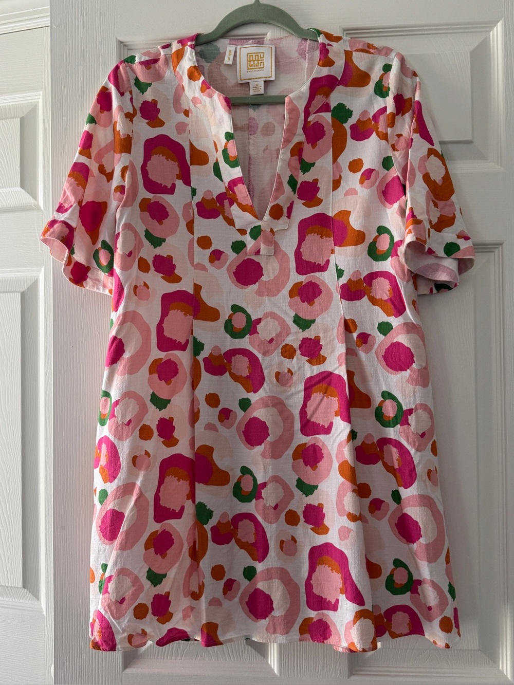 Bright Pink Multi V-Neck Tunic by Emily McCarthy